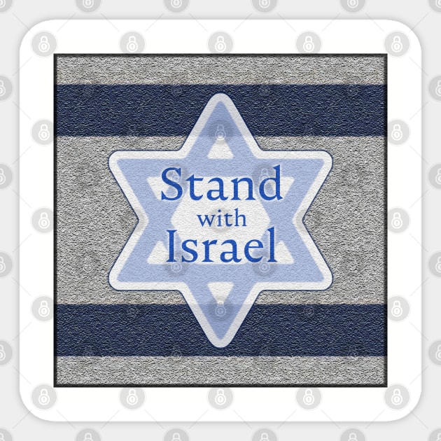 Stand with Israel on Stylized Flag Sticker by designs-by-ann